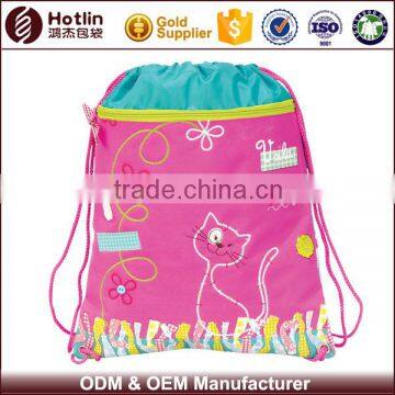 Red 300D Polyester Promotional Drawstring Gift Bag