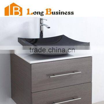 LB-JX2108 Wood veneer bathroom vanity with granite basin top