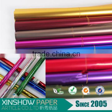 Gift packing coloured waterproof wrapping paper Aluminum film roll