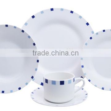 20pcs round shape ceramic porcelain dinner set with colorful decal