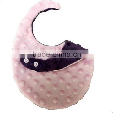 OEM Service Lt Pinky Purple Minky Dot Super Soft Circular Baby Girl Bib photo-2