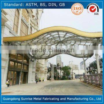 pre engineering steel structure building manufacturer steel canopy for outside of hotel