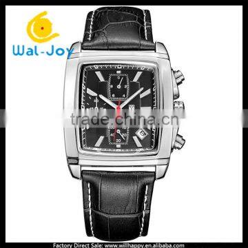 WJ-5504 special rectangle face Megir brand hot sale made in China waterproof luminous men watch