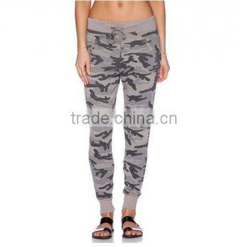 Sport women's camouflage training sweat pants in wholesale