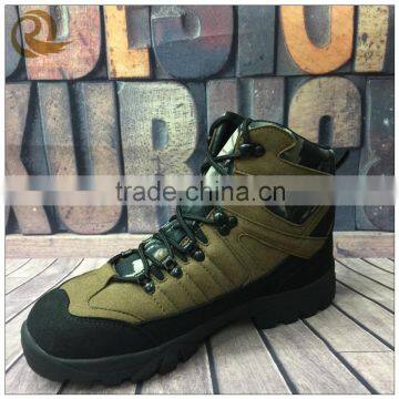 Fashion brown leather army military waterproof hiking boots for man