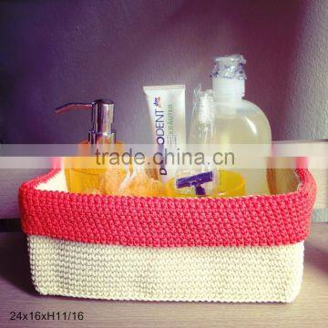 High quality polypropylene Yarn Crochet woven basket from Vietnam