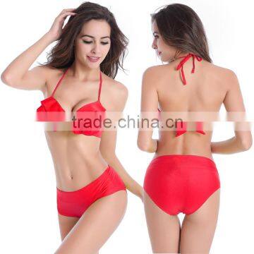 Women Petal Form Bikini Push-up Padded Wireless Swimsuit Two Pieces Bathing Suit photo-4