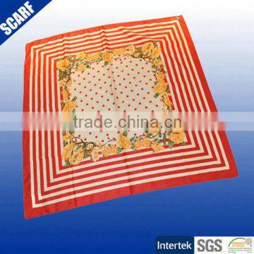 Wholesale brand logo polyester square scarf