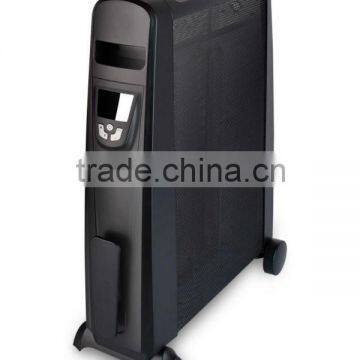 Electronic electrical space heater with both convection and radiant heating for large rooms