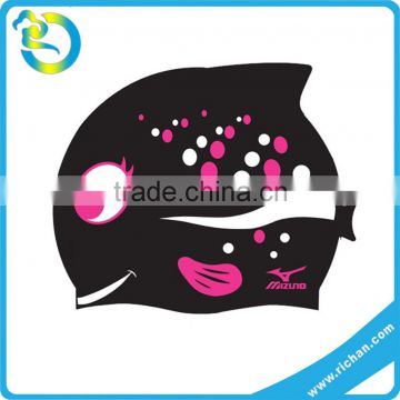 Fashionable Quality Adult / Kid sizes customized logo printed waterproof funny shape penguin print swimming caps