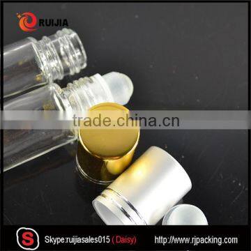 10ml clear roll on glass bottle with steel ball and screw cap