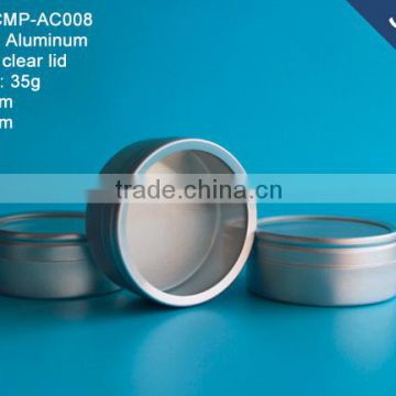 Latest design main product Aluminum jar with Transparent cap                        
                                                Quality Choice