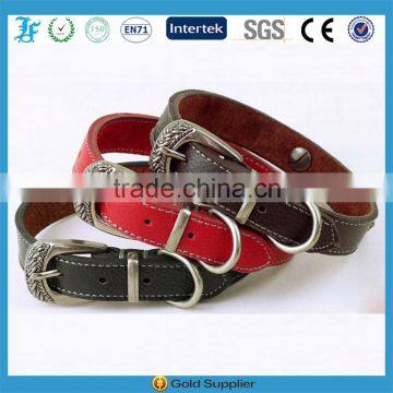 LF Wholesale High Quality Pet Leather Collar for Puppy Durable Stitching Metal Buckle