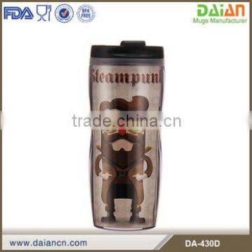 Double layer travel mug paper insert custom