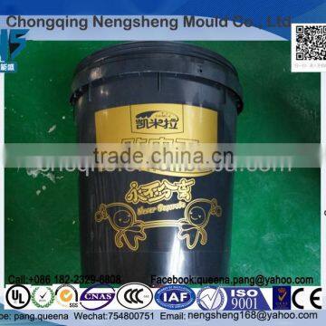 Free design custom plastic barrel pail bucket with lids and metal handle