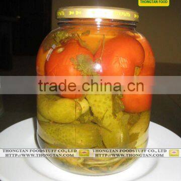 Pickled Cucumber with Egg Tomato in jar 1500ml by Thongtan Food