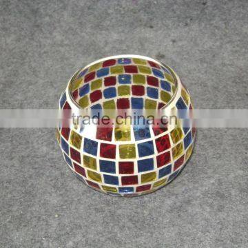 Colorful glass mosaic candle holder for home decoration