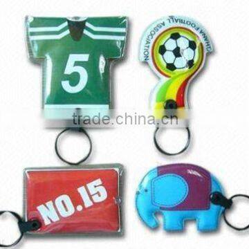 Promotional gift led christmas PVC keychain