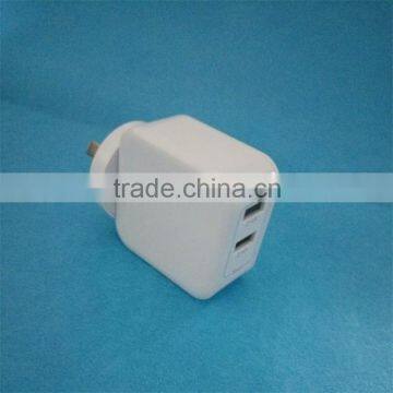 SAA Approved 4.8A AU Plug Dual Usb Wall Charger for Australia Market