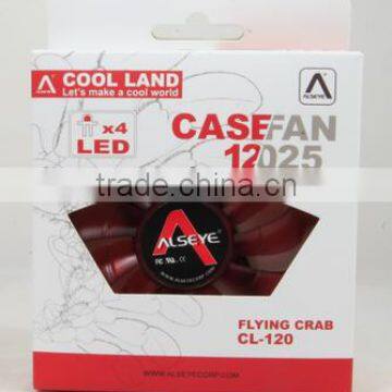 Alseye CA701w Manufacture CL-120-R 120*120*25mm Red Led Computer Case Cooling Fan photo-4