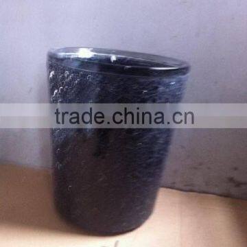 BLACK CRACKLE GLASS ASH-BIN