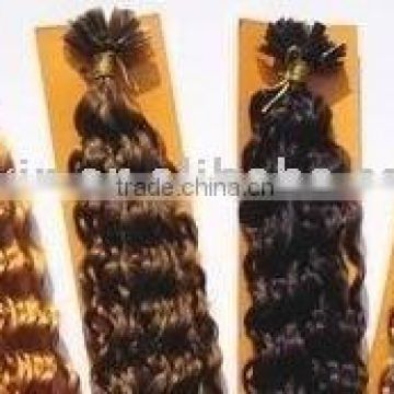 water wave nail-tip hair extension/nail-tip human hair/hair products/hair extension