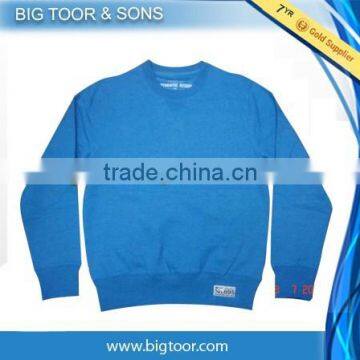 blank blue custom sweatshirts for men without hood