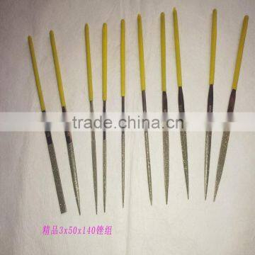 10 PCS Diamond Needle File Files Set (3*140*50mm) 120 Grit Coating for Metal Stone Glass