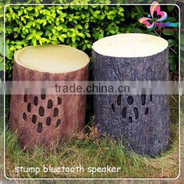 2015 professional hifi music outdoor garden decoration waterproof wireless mini portable bluetooth stump speaker with led light