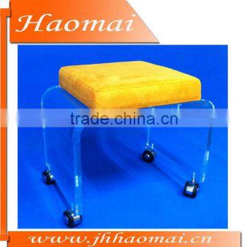 2013 Modern acrylic stool with wheels,acrylic stool with cushion,cheap stools with wheels,acrylic stool transparent