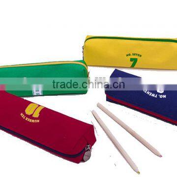 Yellow Colour Canvas Pencil Case Pouch photo-3