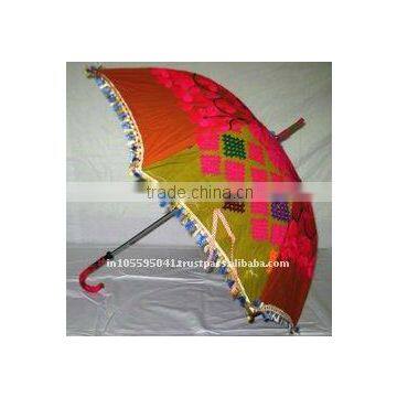 Hand embroidered sun umbrellas