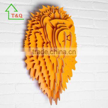 DIY Wooden Lion Trophy Animal Head 3D Wooden Animal Wall Decoration photo-6