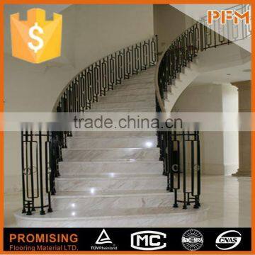 Super Villa Indoor Design Brown Marble Circular Stairs photo-3