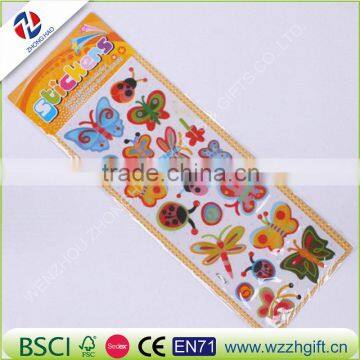 Colorful Butterflies Scrapbooking Bubble Puffy Stickers Kawaii Emoji Reward Kids Toys