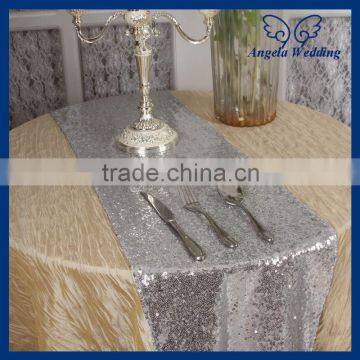 RU009B1 hot sale Angela weddding beaded hand embroidered silver sequin table runner