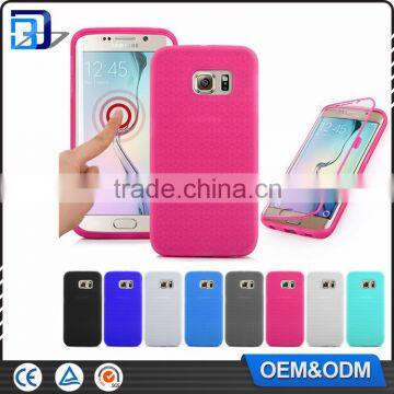 High Quality Touch Screen Flip Transparent Soft TPU+PC Case Cover For Samsung S6 Edge Silicone Cover Touch Case China Supplier