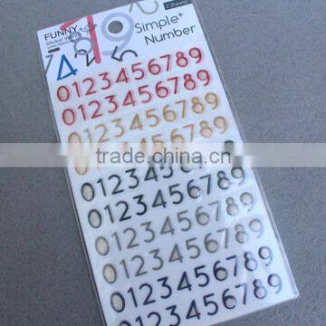 3d epoxy sticker,colored number stickers,custom resin sticker