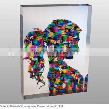 UV Printing 30mm Cast Acrylic Block Plexglass Promotional Gifts