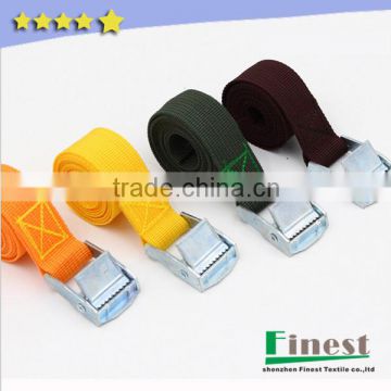 Heavy duty cam buckle tie down strap 100% nylon ribbon