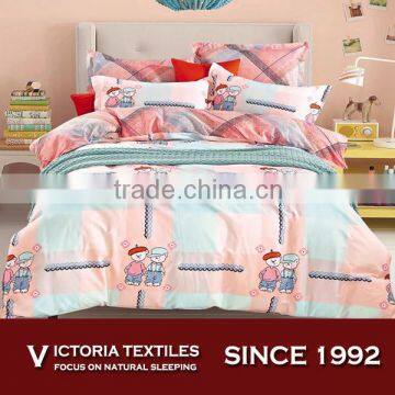 Lovely Good Fellow King Queen Single Duvet Quilt Comforter Set Bedding Pink Aqua Plaid