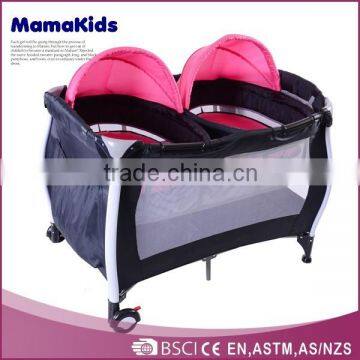 Classic Foldable Baby Playpen &Travel Cot with Adorable Cartoon Pattern