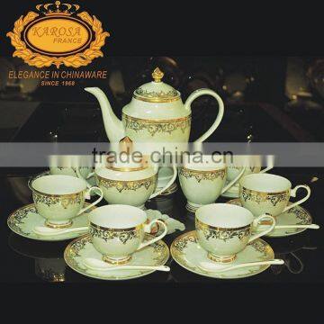 Embossed gold&handmade bone china coffee set & tea set