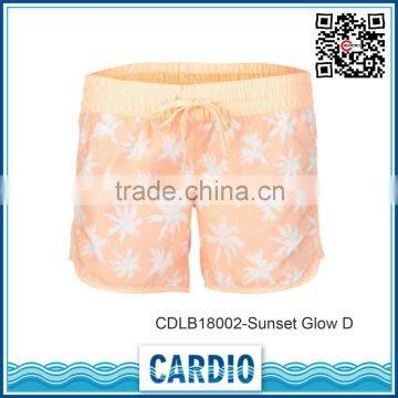 maple leaf print womens Sunset Glow D beach shorts