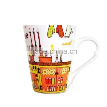 Factory directly fine porcelain coffee mugs ceramic custom printed coffee mugs full decal gift mug