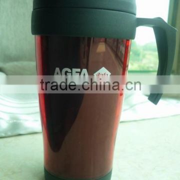 Double wall plastic travel mug, plastic mug,thermo mug