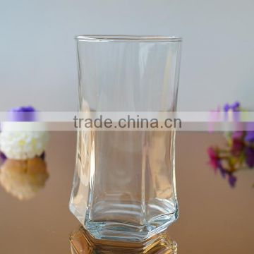 Clear hand blown drinking glass cup tumbler