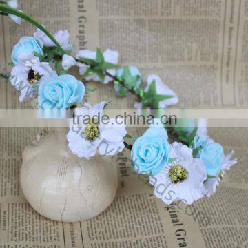 round flower white color faux silk wedding head fabric wreath wedding