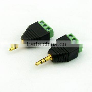 2.5mm 1/8" Stereo Male Plug To AV Screw Video AV Balun Terminal 2.5 Audio Plug Audio Connector Adapter