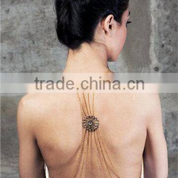 Hollow flower body jewelry body chain